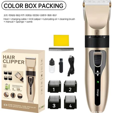 Tondeuse à cheveux électrique professionnelle avec lame en acier titane, technologie nano-zircone et réglage de vitesse à 5 positions