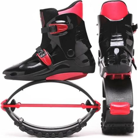 CHIGOODS Känguru Sprungschuhe Känguru-Schuhe für Trainingsübungen，Schwarz + Rot，Größe 39-41（XL），Gewicht 70-90 kg