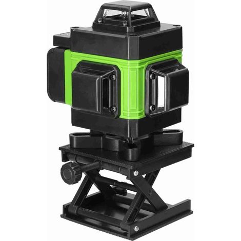 Nivel láser de 16 líneas, ligero y portátil, pantalla LCD, autonivelante, para trabajos en interiores y exteriores, color verde.