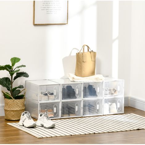 MEUBLIV Mobile porta scarpe modulare 8 scomparti trasparente – porte magnetiche (1/5)