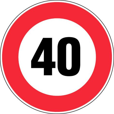 Panneau Vitesse limitée à 40 km/h - Rigide Ø450mm - 4080192
