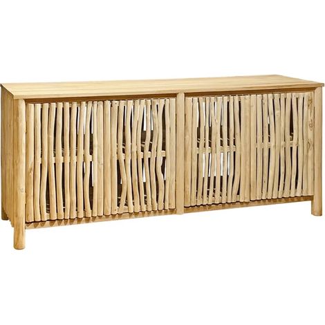 Buffet L. 180 cm 4 portes en teck massif et bois flotté – MARIANO