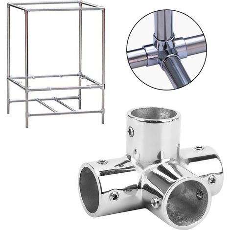 Quincaillerie de Garde-Corps 25 mm, Acier Inoxydable 316, Base Ronde 4 Directions (1/5)