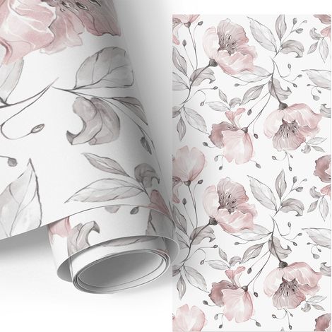 Selbstklebefolie - Möbelfolie - Türfolie Selbstklebende - Klebefolie - Tapete Küche - Aufkleber Folie - Pastellfarbene Blumen 50x100 cm