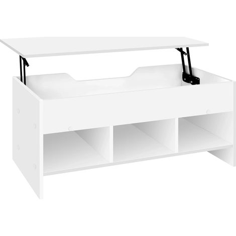 Tavolino da salotto elevabile con contenitore bianco 96 x 45 cm HOMVRA (1/5)