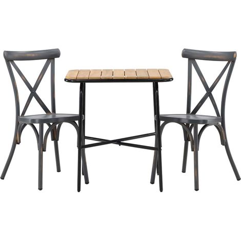 Holmbeck set de jardin table, 2 chaises naturel,gris foncé. (1/5)