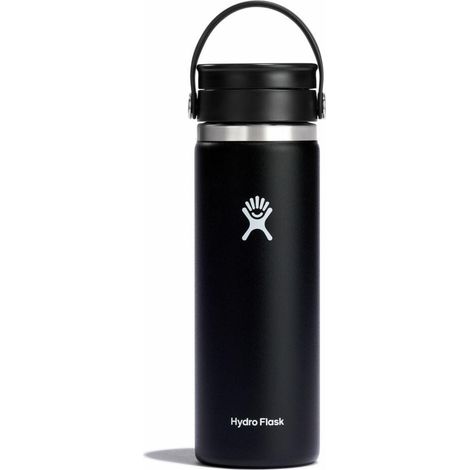 Botella térmica Hydro Flask de 20 oz con tapa flexible y boca ancha (591 ml) - negra (1/3)