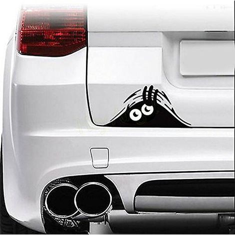Autocolant vinyle 3D rigolo monstre cartoon qui dépasse, badge emblème déco voiture, sticker humoristique extérieur, autocollant auto résistant, design drôle 3D, décalcomanie voiture, pièce unique. (1/5)