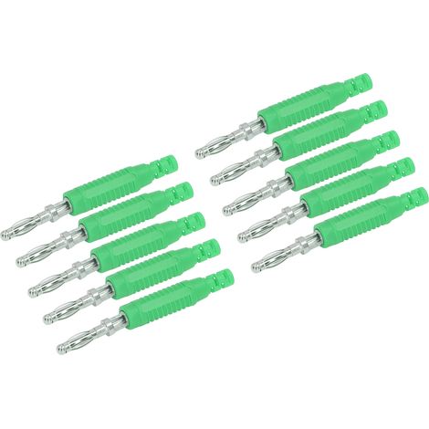 Set mit 10 männlichen Messing-Bananensteckern (PA-Buchse), Crimpverbinder, Isolierrohr, Prüfspitzenadapter J.10031 grün (1/5)