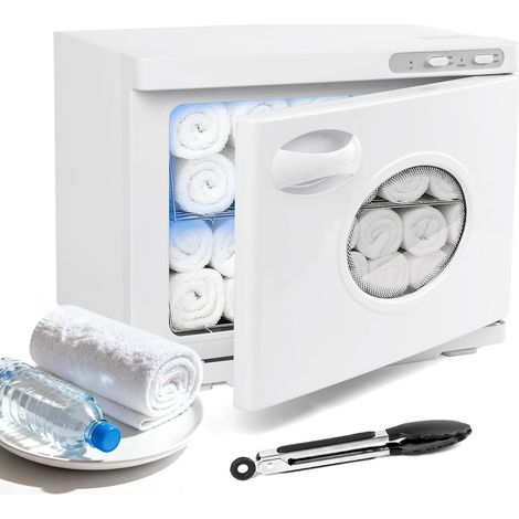 Chauffe-serviettes 23L, chauffe-serviettes avec lampe UV, 3-en-1 chauffe-serviettes, chauffe-serviettes électrique avec fenêtre de visualisation pour spa, massage, salon et soins des ongles (1/5)