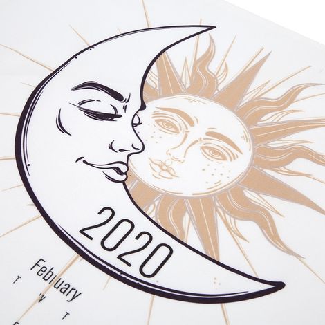 Calendrier mural en tissu 50x70cm, style simple, type visage de lune, accrochage mural, décoration fond maison 2020. (1/5)