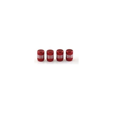 Convient pour les bouchons anti-poussière de roue de voiture Lntyq (lot de 5), bouchons de valve de pneu en aluminium, rouge (1/2)