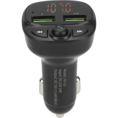 Kit Bluetooth Voiture FM Transmetteur Audio Prise USB Double Port Chargeur Mains Libres MP3 (1/5)