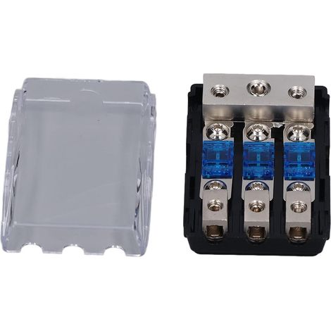 Porte-fusible Audio de Voiture, Répartiteur de Bloc de Distribution D'autoradio 1 en 3 Sorties Porte-fusible D'amplificateur Audio ANL 60A Universel pour Voiture, Camion, Bateau, Yacht, Camping-car (1/5)