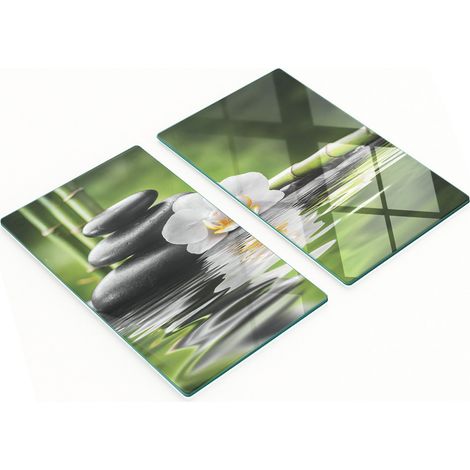 Küchenschneidebretter aus Glas mit Orchideen- und Zen-Motiven, 2 x 30 x 52 cm (1/5)