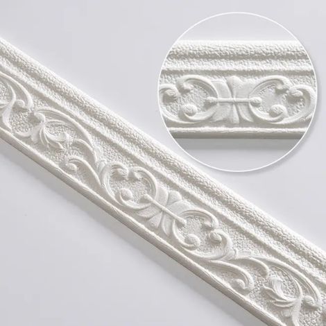 Self-adhesive 3D wall stickers - 9.2 m x 8 cm, waterproof wall decoration, suitable for doors, corners and ceiling decoration. (1/5)