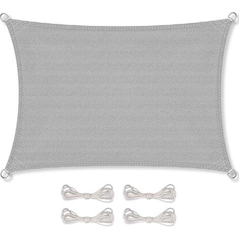 CelinaSun Voile d'ombragePare-Soleil Jardin Balcon Polyéthylène HDPE Respirant Rectangle 2 x 5 m Gris Clair (1/5)