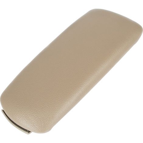 Reposabrazos Audi A4 B7 04-08 con botón y tapicería de cuero sintético beige con bisagras gruesas. (1/2)