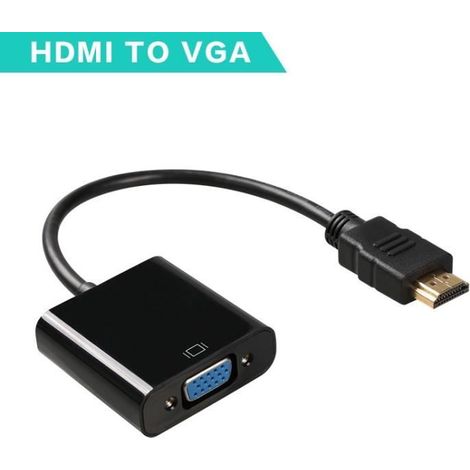 Adaptateur HDMI vers VGA - Non spécifié - 1080P - Noir - Compatible Xbox et PS3 - Chipset intégré (1/2)