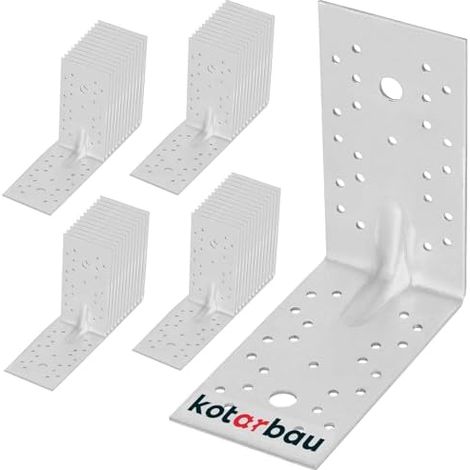 KOTARBAU® 50 Pièces Équerre De Fixation - Acier Galvanisé - 150 x 150 x 80 mm - Argent - Renfort D'Angle Métal - Équerre de Fixation Renforcée - 90 Degrés (1/5)