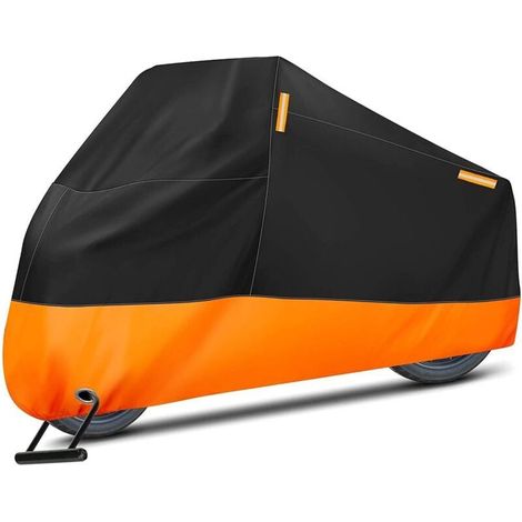 Housse Moto Impermeable, Bâche Protection Moto Exterieur Interieur Étanche, 210D Protection au Pluie poussière UV, Motorcycle Cover Hiver Été pour Moto Scooter Moto (245x105x125cm) (1/4)