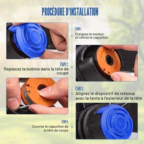 Bobine De Fil Compatible Avec Mac Allister Mgtp18Li - 1,65 Mm - Wx150 - Bobine De Rechange Pour Débroussailleuse Macallister [G210] (1/5)