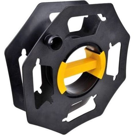 BARKBUSTERS Enrouleur de câble manuel jusqu'à 25 m – Plastique noir et jaune – Pour camping et ménage – Ouvertures de sécurité pour rangement (1/5)