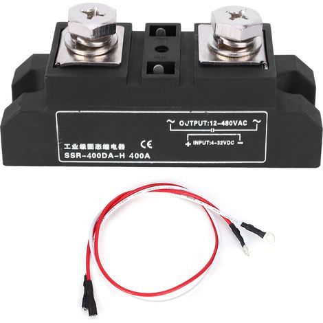 Relais statique SSR-400DA H grade industriel, contacteur puissant 40A, accessoire électrique robuste pour commande de charge. (1/5)