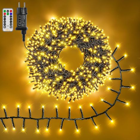 Guirlande Lumineuse 10m 100LED Intérieur Extérieur, IP44 Étanche, Lumière Chaude 2700K, Guirlande Décoration pour Noël, Jardin, Maison, Chambre, Mariages, Anniversaire, Blanc Chaud (1/5)