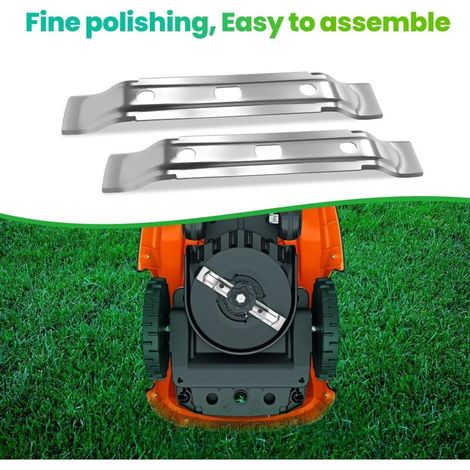 2-teiliges Mährobotermesser-Set, kompatibel mit Stihl iMOW RMI 422, 422P, 422PC, 522C, 632, 632P, 632C, 632 PC, Viking MI4, ML632, MI 632P, MI 632C, MI 632 PC, Ersatzmesser, 20 cm, Silber (1/4)