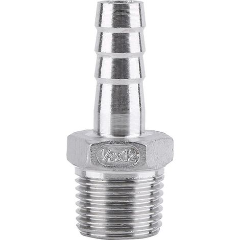 Edelstahl-Schlauchanschluss mit Außengewinde (1/2" x 12 mm)