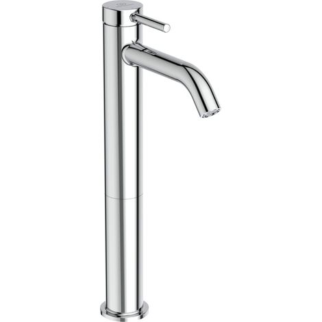 Mitigeur de lavabo sans vidage, base allongée, robinet de salle de bain avec bec verseur Mitigeur lavabo économe en eau Chrome (1/4)