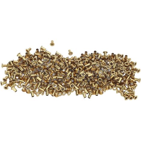 500 rivets creux, 65 surfaces de lissage en cuivre, rivets faciles à installer pour vêtements et loisirs créatifs. (1/4)