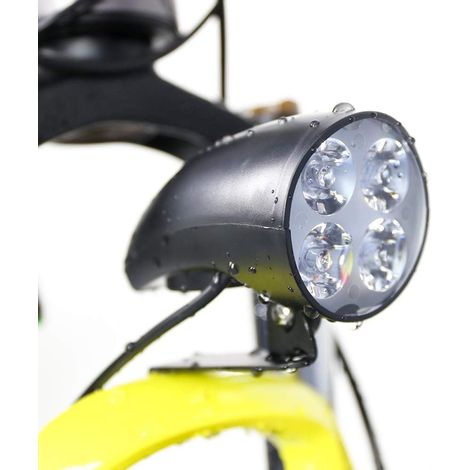Lampe Frontale - Phare Avant LED 4 Leds - Pour Scooter Électrique et Vélo Électrique - Tension 36 V à 48 V - Câble 70 cm - Support de Montage Inclus