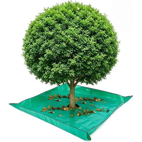 Bâche de Jardin Imperméable pour Taille d'arbre, 200 x 200 cm Bâche d'Élagage Paysager avec Trou de 30 cm, Tapis de Plantation, pour Une Collecte Facile des Feuilles l'Aménagement (Vert) (1/5)