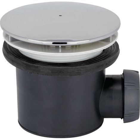 Wirquin – Bonde de douche Ø90 30723744 – Dôme en ABS chromé – Sortie horizontale – Drainage optimisé – Installation facile