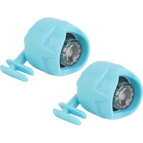 Set mit 2 Mini-Schuhlichtern für Outdoor-Sportarten, Wandern und Camping, mit eingebauter Knopfzellenbatterie, blau (1/4)