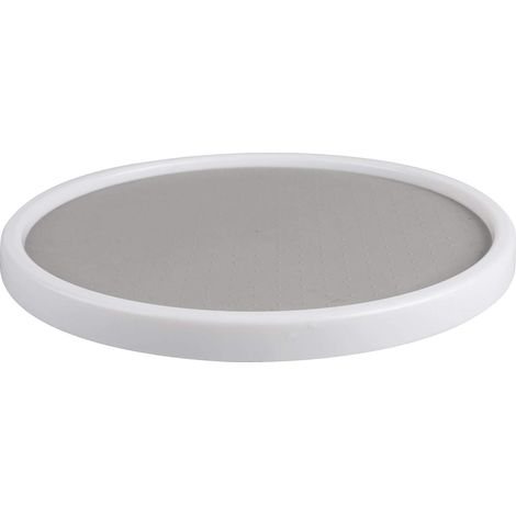 Plateau tournant Plastique Ø 30 cm H 2 cm Coloris Blanc-Gris (1/3)