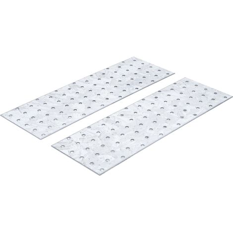 BGS DIY 80788  Set di piastre forate in acciaio  300 x 100 x 2 mm  2 pezzi (1/2)