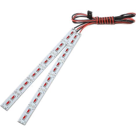 Bande LED métallique 6V rouge avec 24 LED pour châssis, compatible avec voitures RC crawler 1/10 et 1/8. (1/5)