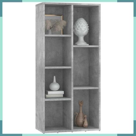 801111 Bibliothèque Gris béton 50x25x106 cm Bois d’ingénierie (1/5)