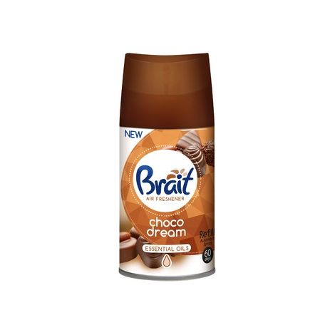 Ricarica di oli essenziali Brait per deodoranti per ambienti automatici, fragranza Choco Dream, 250 ml.