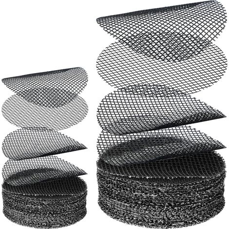 Lot de 40 tapis ronds en maille pour pots de fleurs avec grilles de drainage 20 pièces de 5 cm et 20 pièces de 10 cm pour pots et plantes d'extérieur couleur noire (1/5)