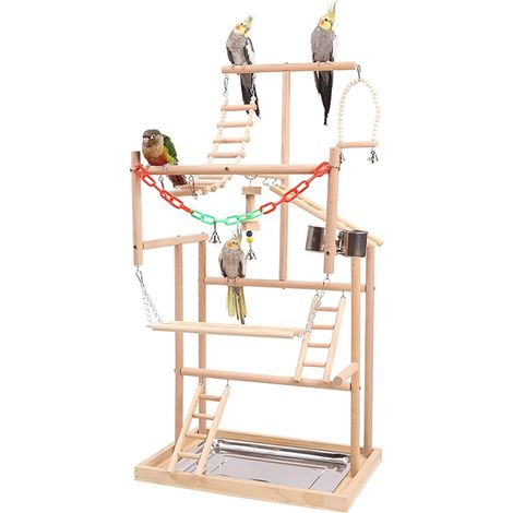Bird playground, parrot toy, ladders and feeders (48 x 33.5 x 94.5 cm)