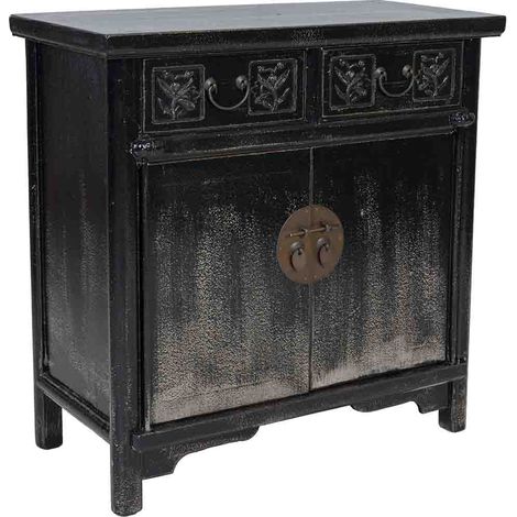 Aparador de madera negro 80x40x80h cm (1/5)