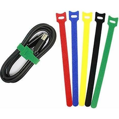 SET 6 FASCETTE A STRAPPO AUTOADESIVE COLORI MISTI 12X150 mm NYLON CAVI CAVO 565