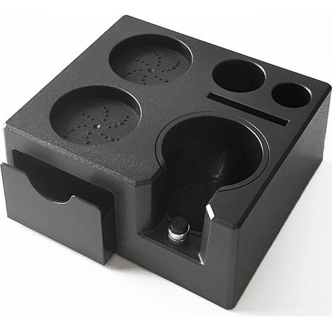 Tamperstation für Barista (51-58mm)  Schwarz Tamper Station aus ABS  Einstellbar Coffee Tamping Station  Espresso Station für Barista Zubehör (Ohne Zubehör)