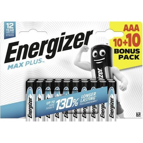 Batterie alcaline Energizer AAA (R3), confezione da 20 pezzi.