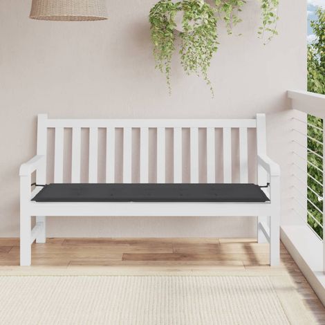 Coussin de banc de jardin,Coussin extérieur noir 150x50x3 cm tissu oxford CFW27912 (1/5)