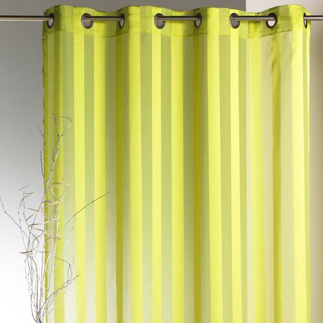 Voilage tissé à Rayures Vert clair 140x240 cm